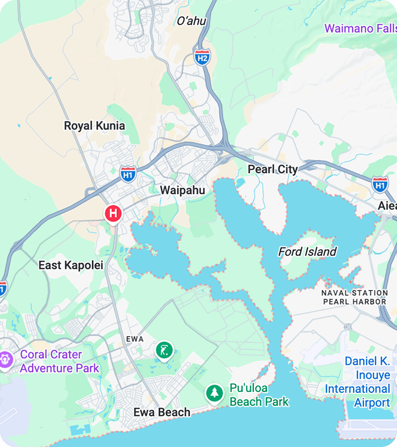 Map of the SpotOn Hawaii office in Honolulu