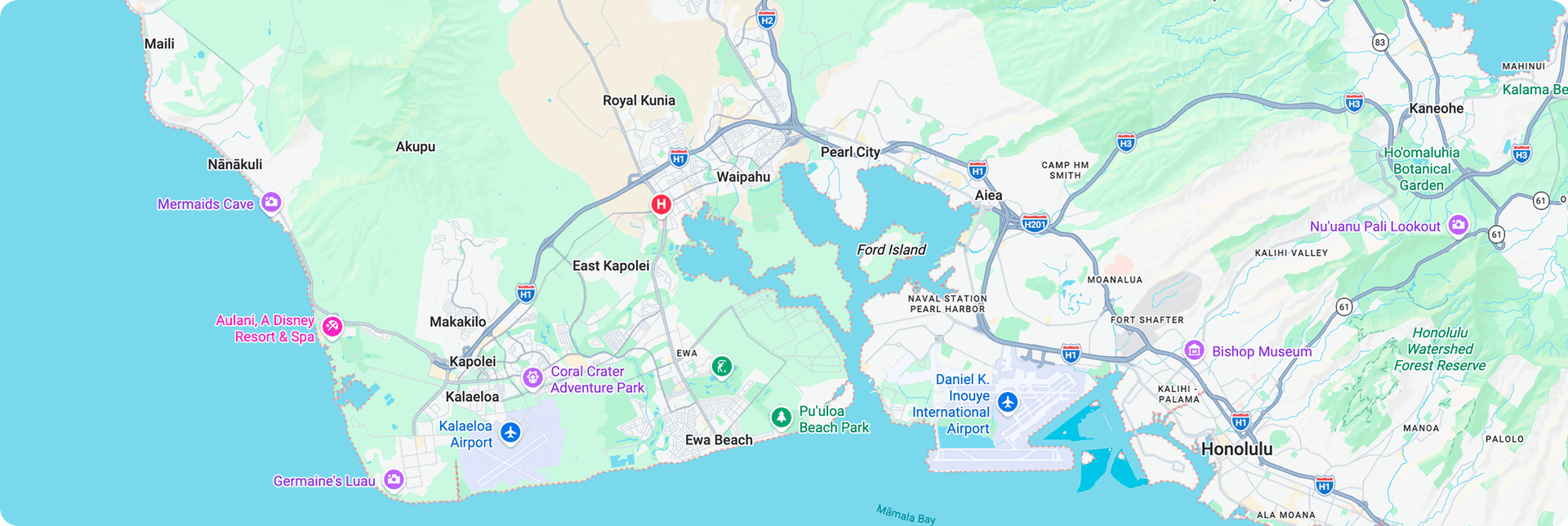 Map of the SpotOn Hawaii office in Honolulu