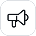 marketing icon with black outline
