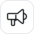 marketing icon with black outline