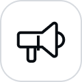 marketing icon with black outline