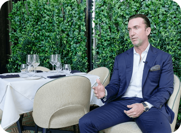 Matt Deichl, Partner of Adalina Prime, in an interview in the dining room