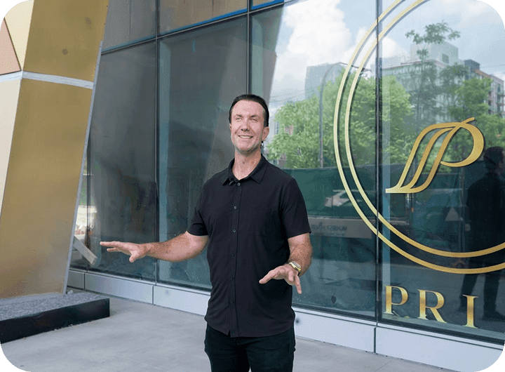 Matt Deichl, Partner of Adalina Prime, speaking outside the restaurant during construction