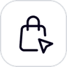 Online ordering icon with black outline