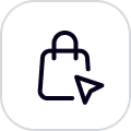 Online ordering icon with black outline