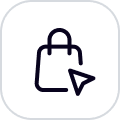 Online ordering icon with black outline
