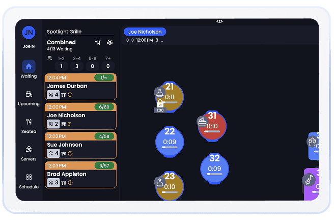 SpotOn Reserve waitlist interface