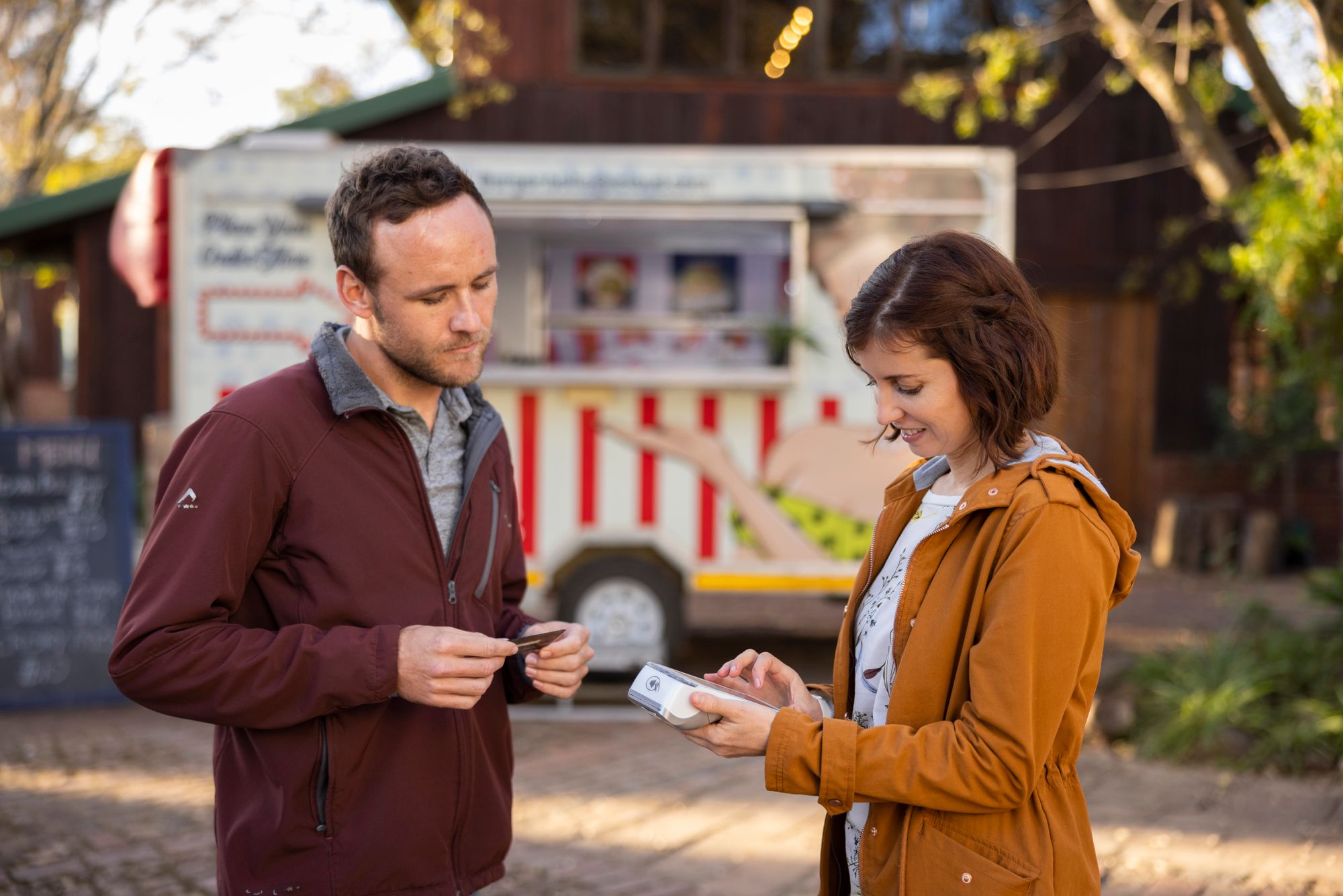 SpotOn Sidekick handheld POS with 4G wireless for food trucks