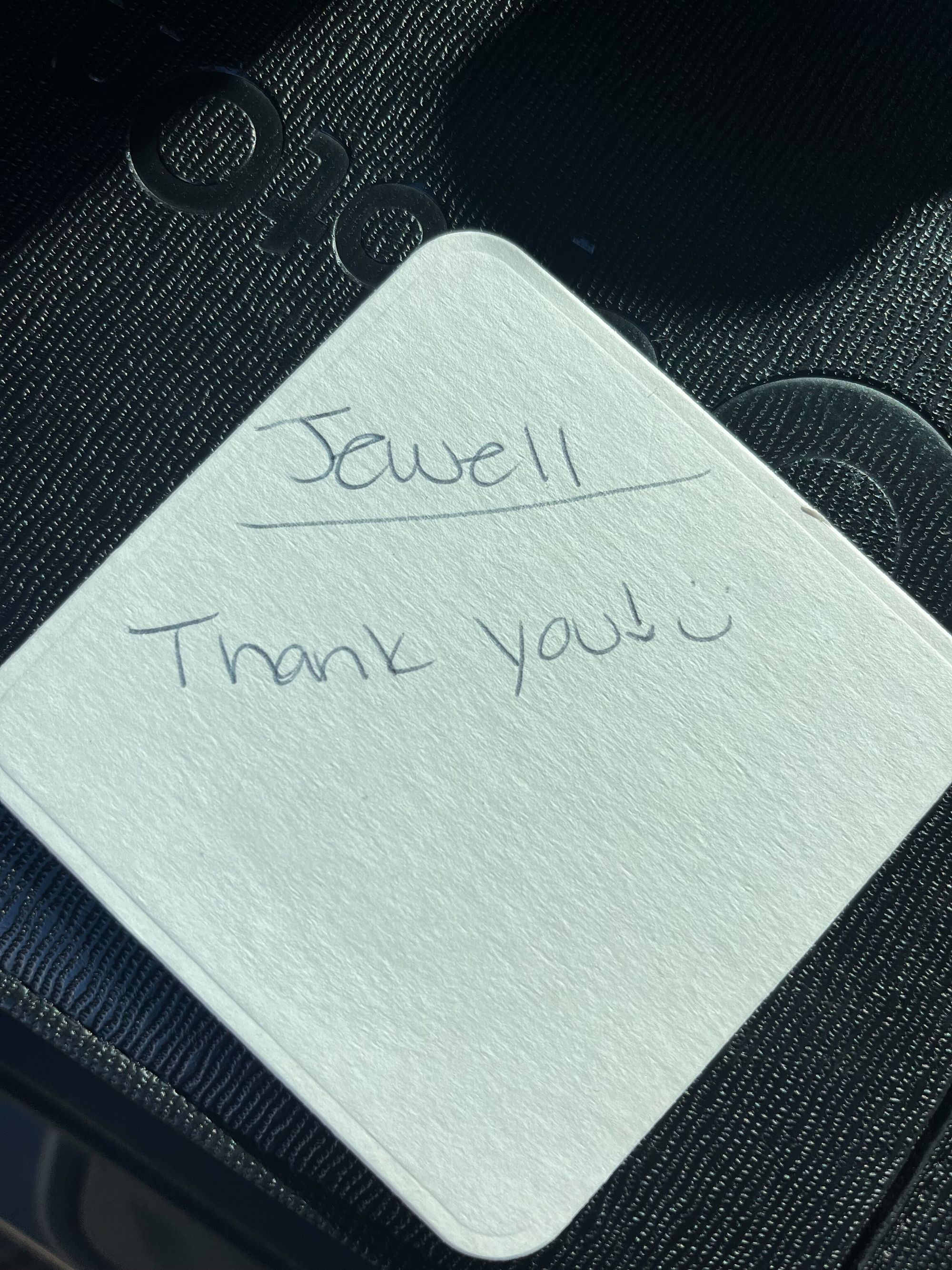 A thank you note placed on the SpotOn bar point-of-sale system