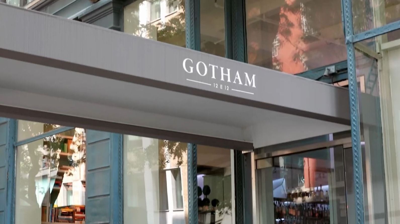 Restaurant sign that says Gotham