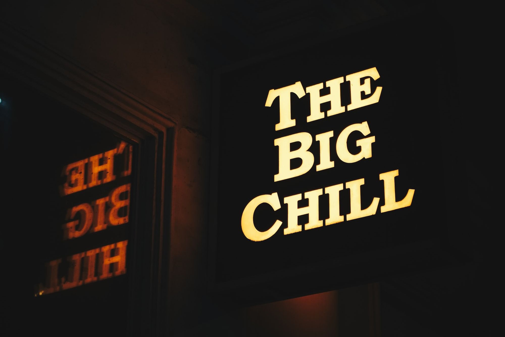 The Big Chill lightened signage