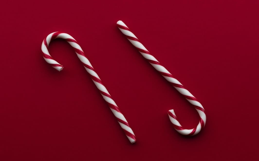 Two candy canes for a sweet drink
