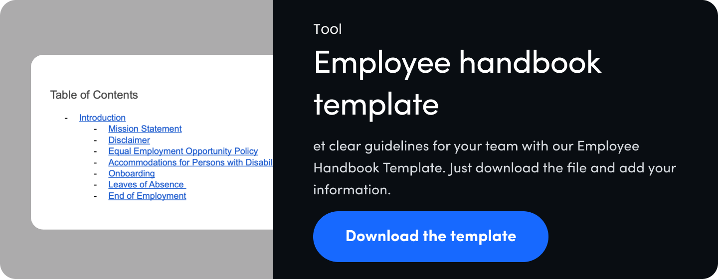 Employee handbook template