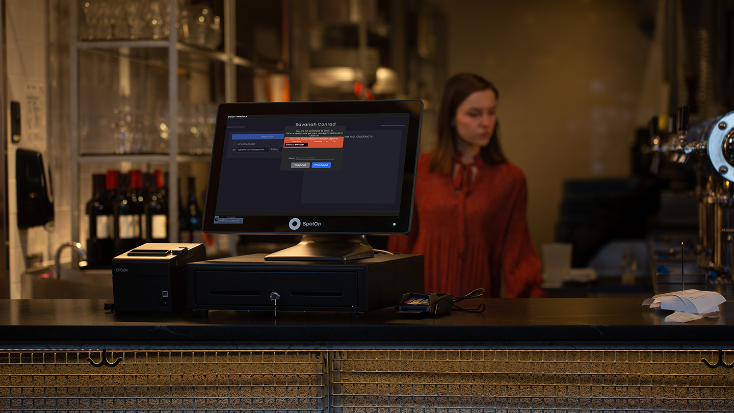 SpotOn Restaurant point-of-sale integration with Dolce labor management software.