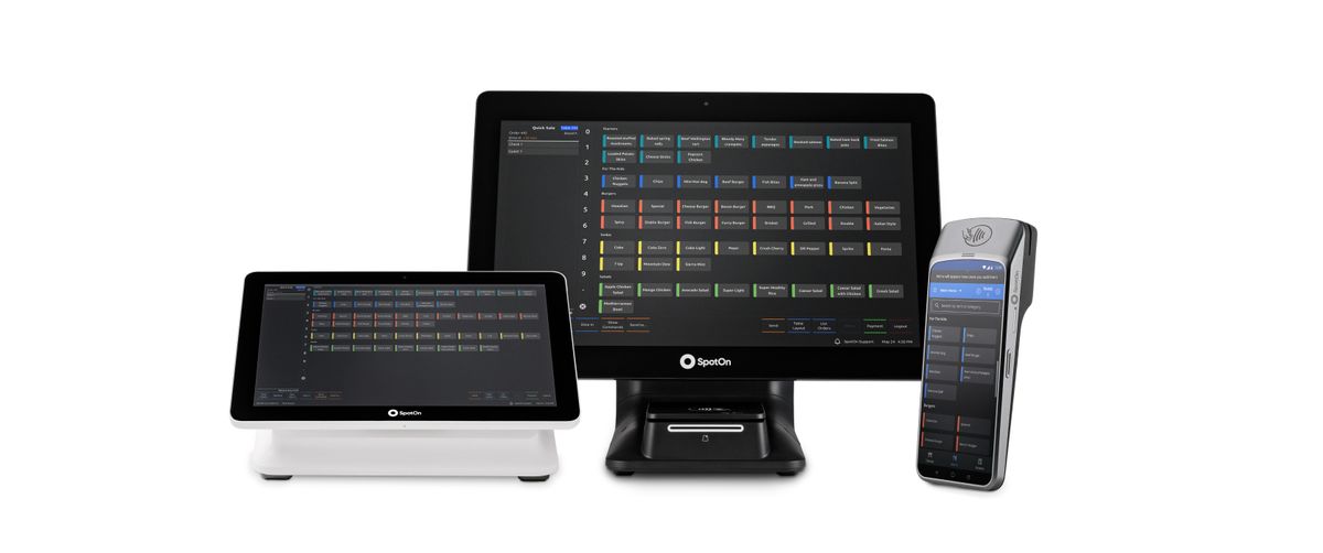 The new SpotOn Restaurant POS hardware: SpotOn Counter, SpotOn Station, and SpotOn Handheld