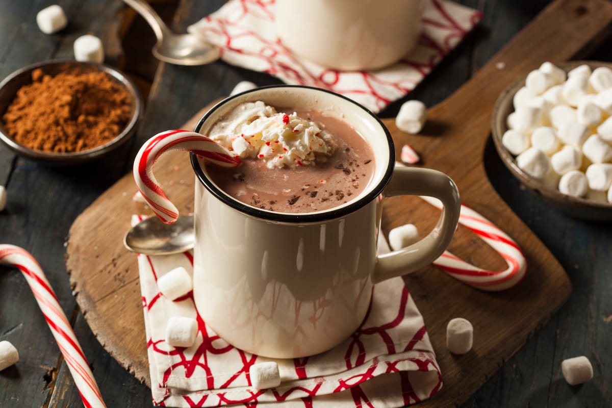 A cup of peppermint hot chocalate