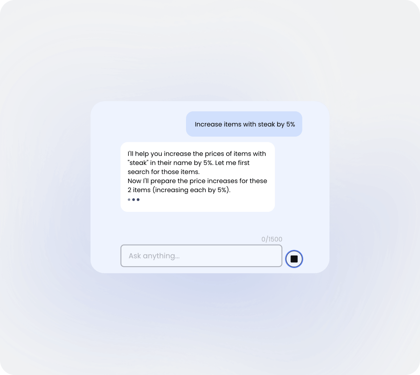AI menu assistant