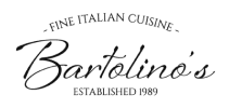 Bartolinos logo in flowing script lettering