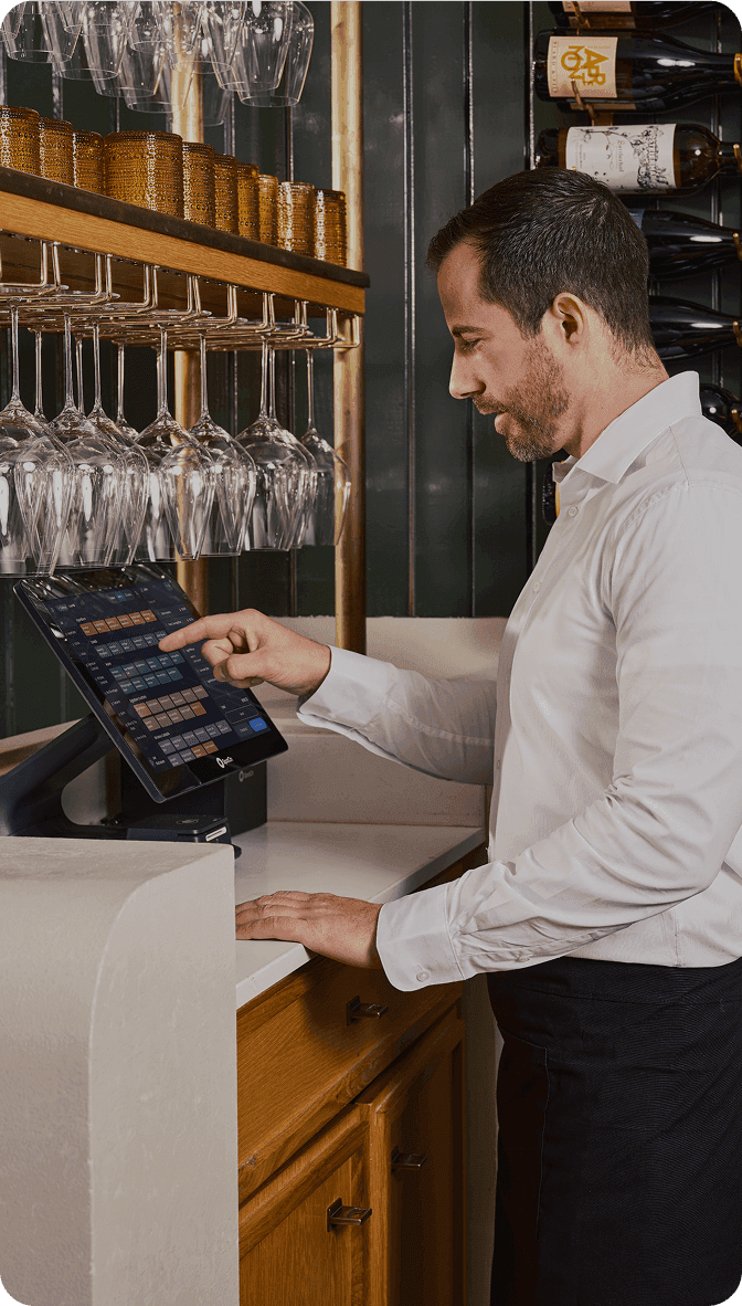 Server in fine dining restaurant