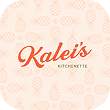 Kalei’s Kitchenette logo with orange text and pineapple pattern background