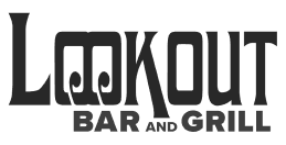 Lookout Bar and Grill in strong geometric lettering