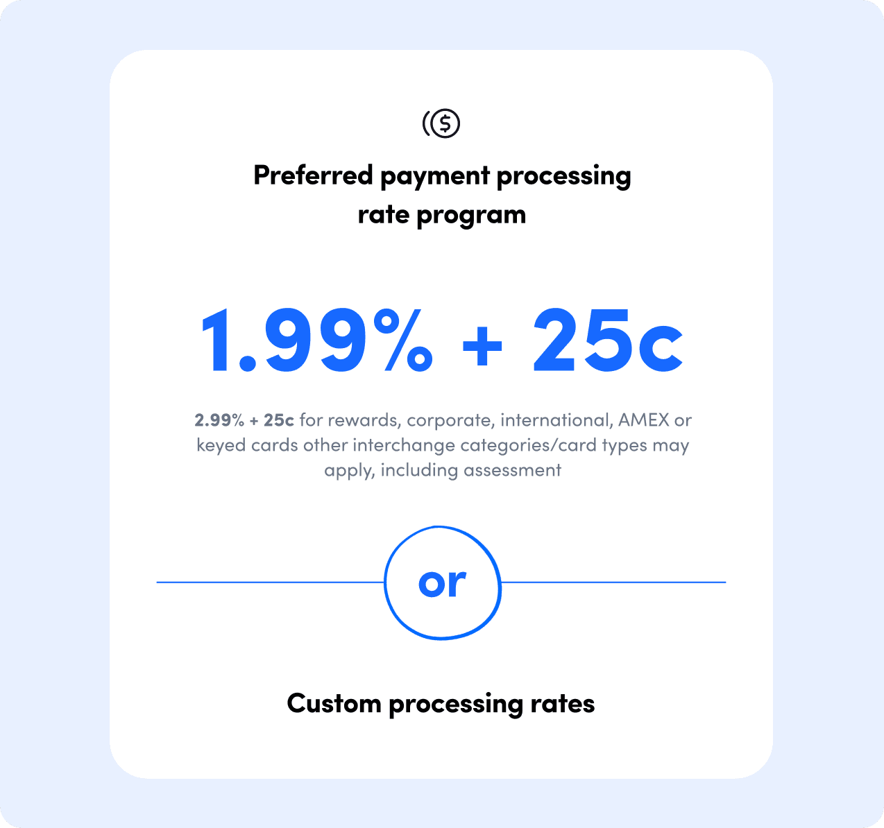 Offset title with payment data section one