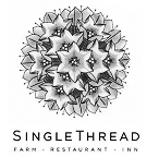 SingleThread Farm Restaurant Inn logo with floral circular illustration and clean text
