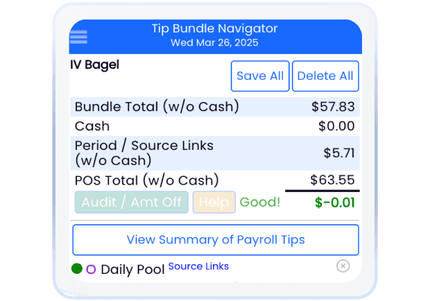 Tip distributions on SpotOn Teamwork
