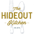 The Hideout Kitchen logo featuring fork and spoon graphics with “Est. 2015” text