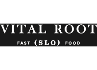 Vital Root fast SLO food in elegant serif typography